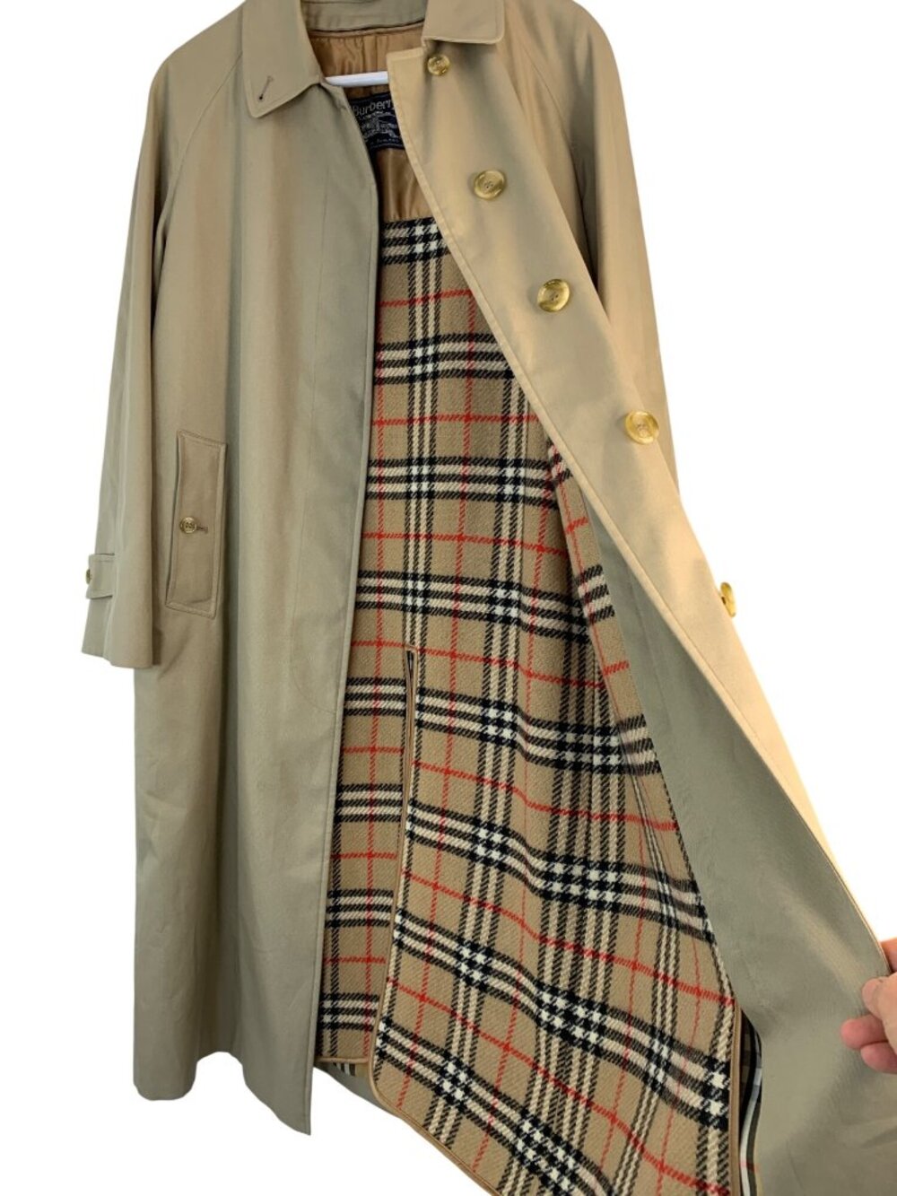 Vintage 80s Burberrys Trench All Weather Womens 10 Long Wool Liner England - Picture 2 of 16